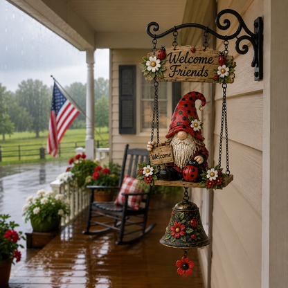 🔥Limited time 49% OFF – Rustic Garden Gnome Bell Outdoor Decor 🐞🌼