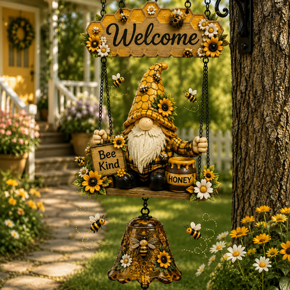 🔥Limited time 49% OFF – Rustic Garden Gnome Bell Outdoor Decor 🐞🌼