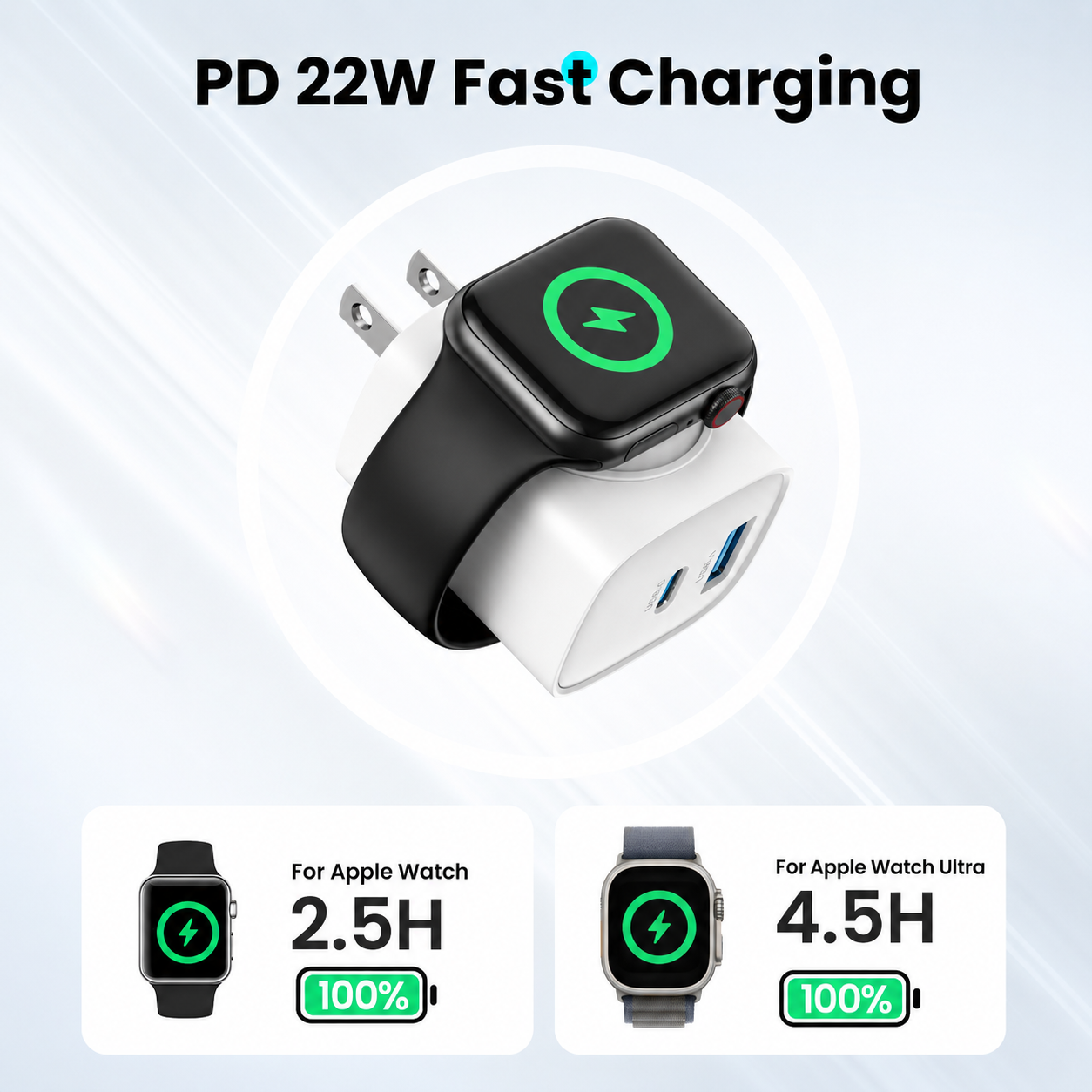 🔥 50% OFF TODAY |🔋 3-in-1 Magnetic Apple Watch Charger | Fast USB-C Wall Charger