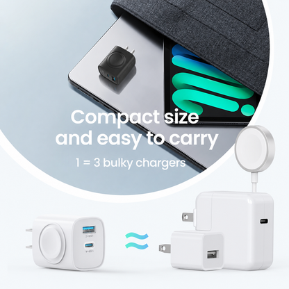 🔥 50% OFF TODAY |🔋 3-in-1 Magnetic Apple Watch Charger | Fast USB-C Wall Charger