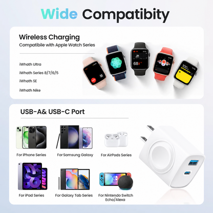 🔥 50% OFF TODAY |🔋 3-in-1 Magnetic Apple Watch Charger | Fast USB-C Wall Charger