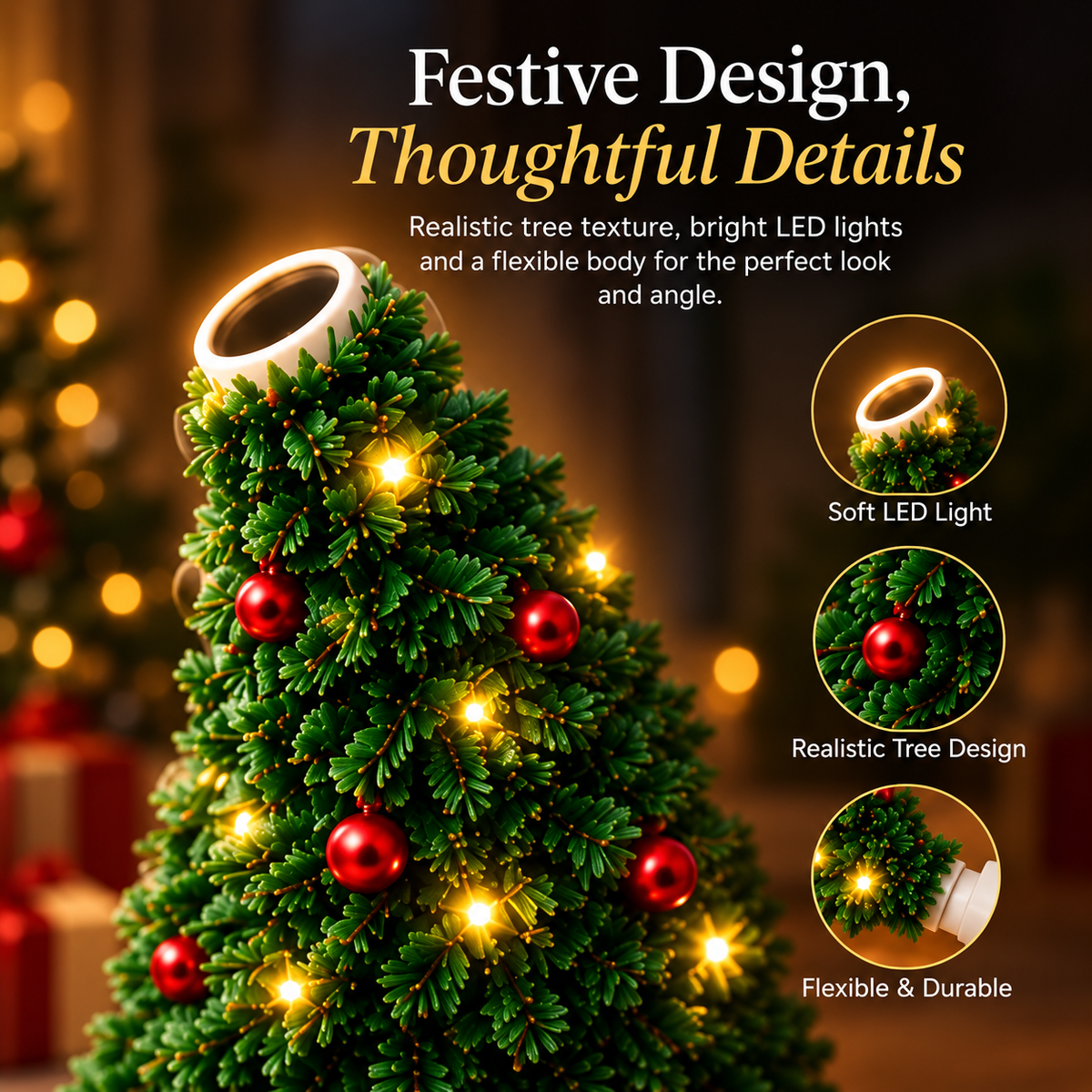 USB Christmas Tree Projector – Instant Holiday Magic Ceiling Light