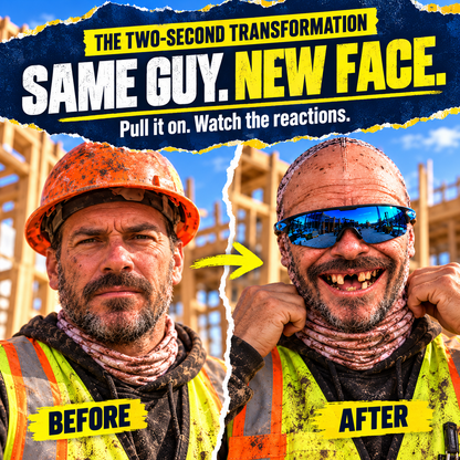 😂 Funny Construction Worker Face Ski Mask – Jobsite Prank Gift