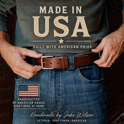 🔥Handmade Full-grain Buffalo Leather Belt