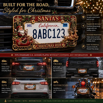 🎄Christmas License Plate Frame – Festive Style for Every Ride