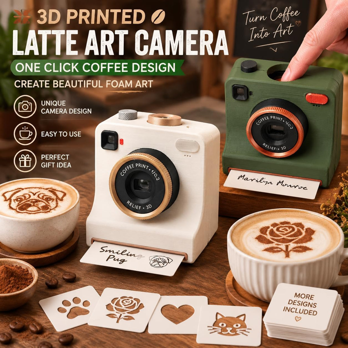 ☕✨ 50% OFF Smart Latte Art Maker Camera Tool 🎨 Create Beautiful Coffee Designs At Home