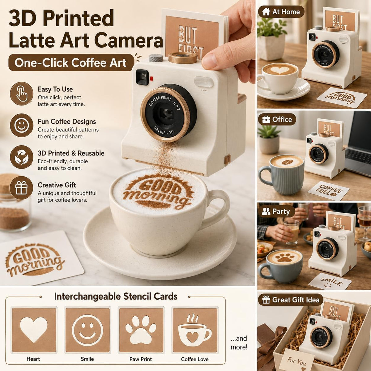 ☕✨ 50% OFF Smart Latte Art Maker Camera Tool 🎨 Create Beautiful Coffee Designs At Home