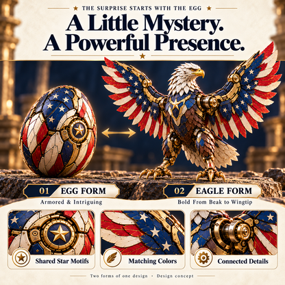 🔥LAST DAY 50% OFF -🦅 American Eagle Transforming Egg – Stars & Stripes Mechanical Figure with Bold Wing Details