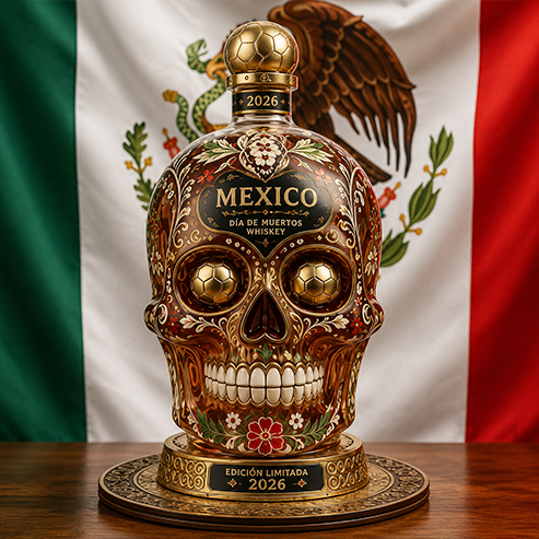 ⚽🇲🇽Mexico 2026 Día de Muertos Whiskey Bottle