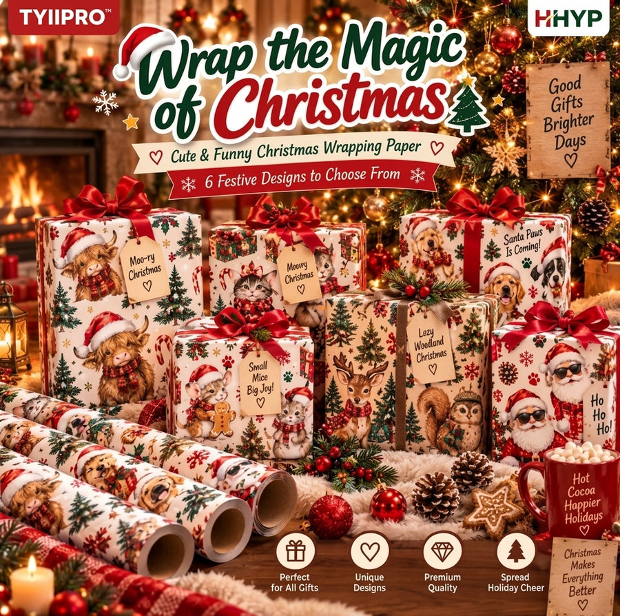 Santa Christmas wrapping paper details