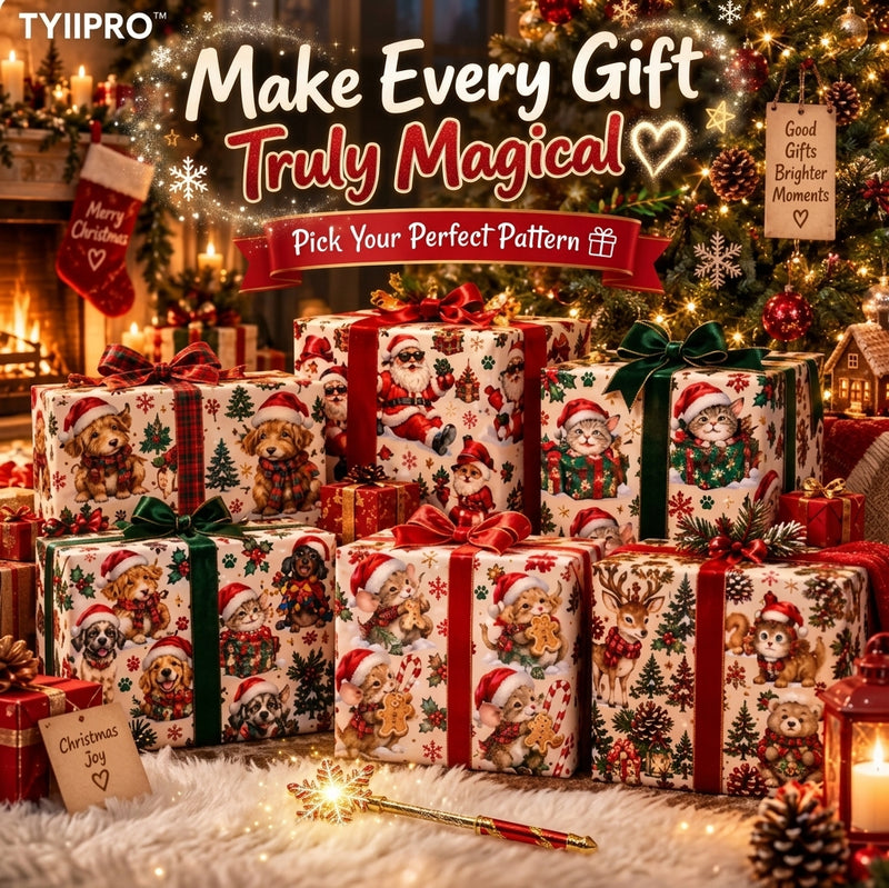 Christmas mice wrapping paper