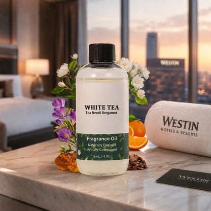 🏨 Premium White Tea Fragrance Oil Refill – Long-Lasting Clean Scent for Room & Office 🌿