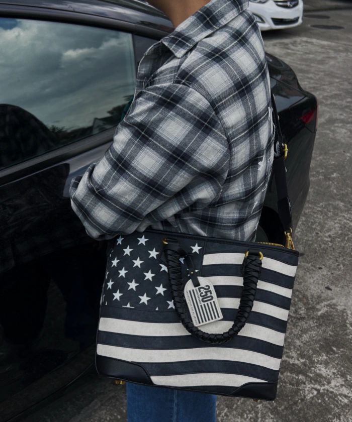 Montana West Vintage American Flag Tote Bag