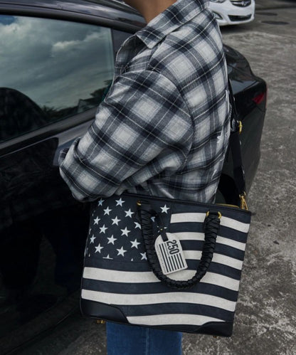 Montana West Vintage American Flag Tote Bag