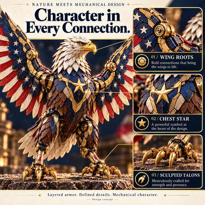 🔥LAST DAY 50% OFF -🦅 American Eagle Transforming Egg – Stars & Stripes Mechanical Figure with Bold Wing Details