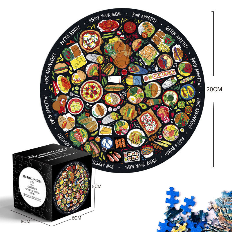 Mini Blue Cardstock Round Puzzle - Creative Toy for Both Adults and Kids