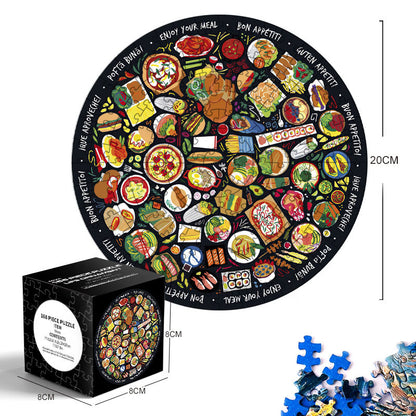Mini Blue Cardstock Round Puzzle - Creative Toy for Both Adults and Kids