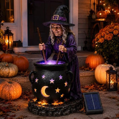 🎃 Solar Halloween Witch Cauldron Light – Glowing Spooky Yard & Porch Decor