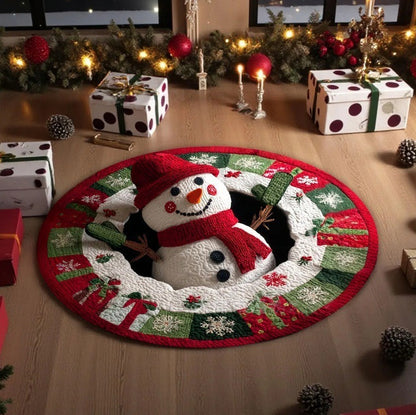🌟🎄Christmas 3D Stereoscopic Visual Round Floor Mat