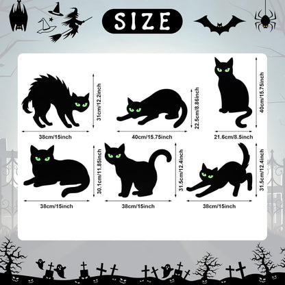🐈‍⬛Black Cat Garden Sign with Glowing Eyes Sticker Floor Insert