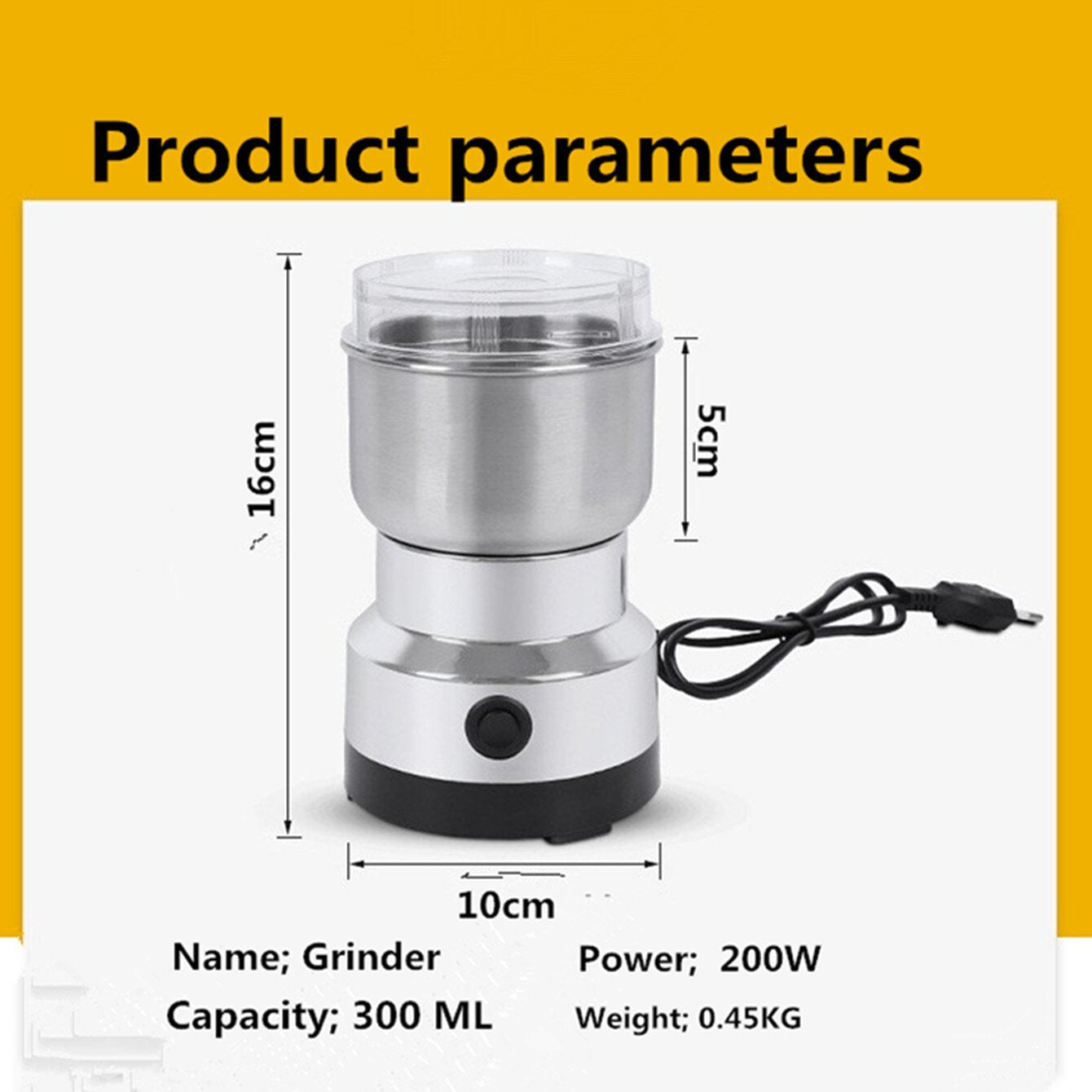 High-Speed Stainless Steel Grain Grinder