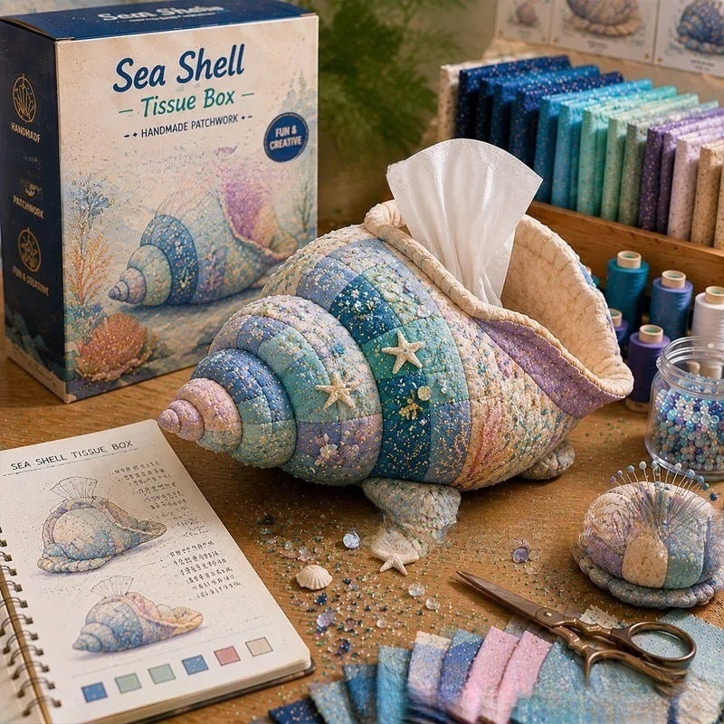🧵 Quilted sea Animal Tissue Box DIY Kit💖