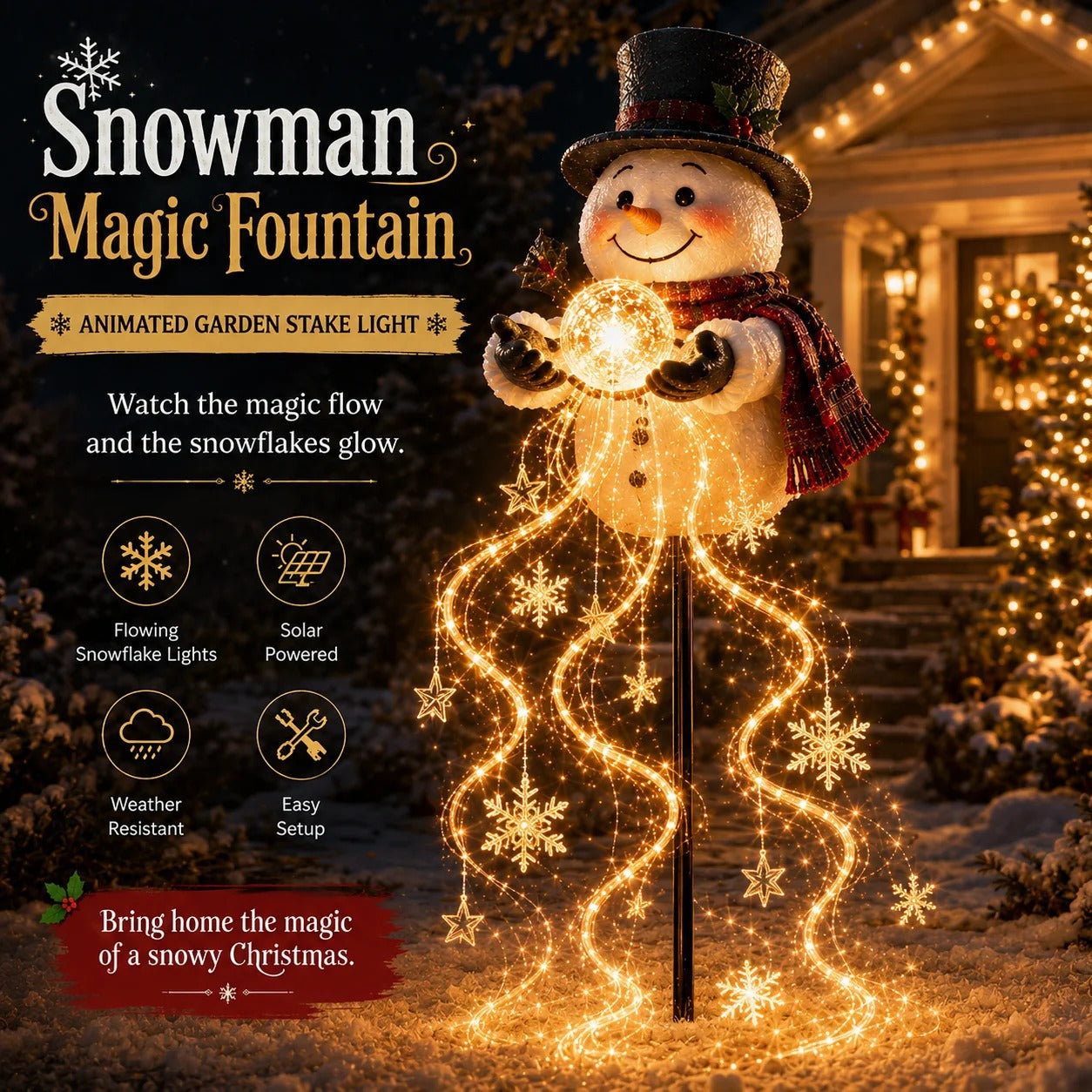 🎅Christmas Early Discount 49% Off 🎁 Santa’s Magic Pour – Flowing LED Christmas Garden Light