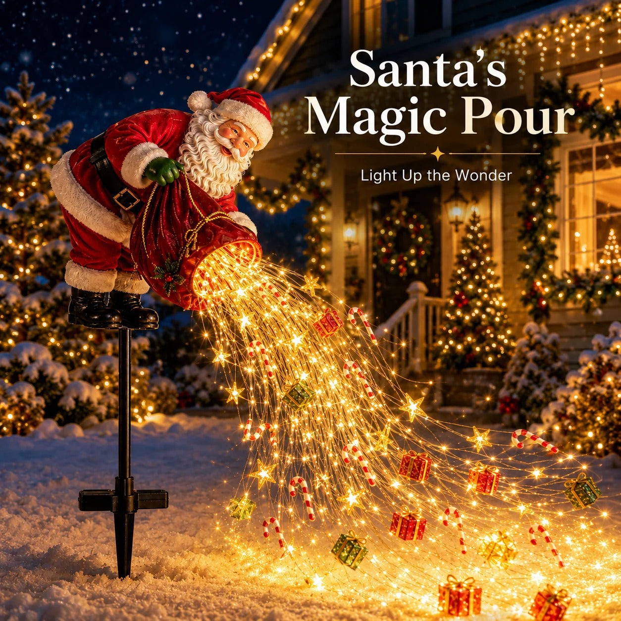 🎅Christmas Early Discount 49% Off 🎁 Santa’s Magic Pour – Flowing LED Christmas Garden Light