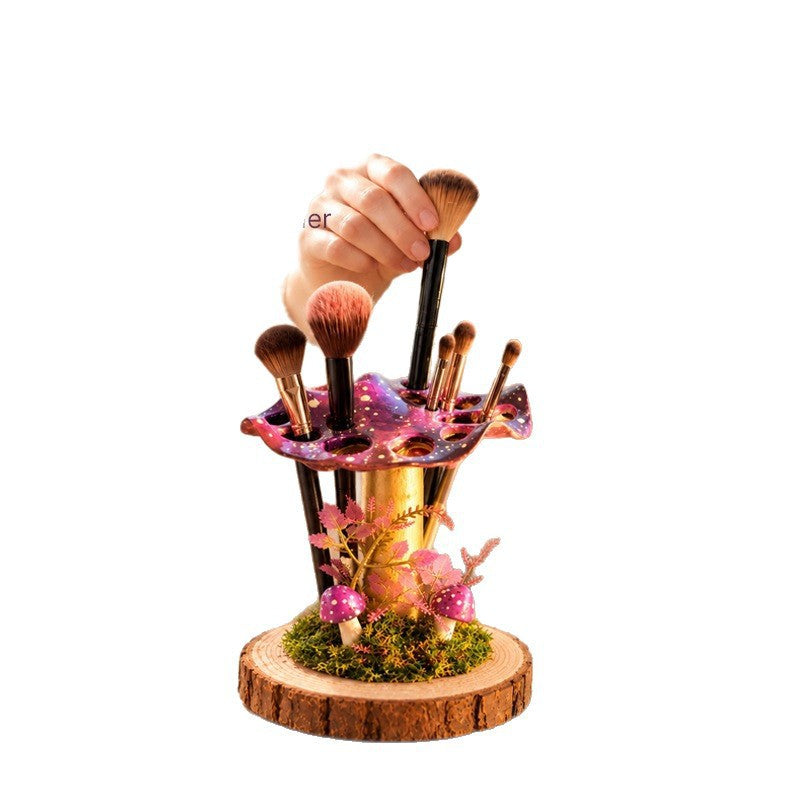 Enchanted Mushroom Makeup Brush & Jewelry Holder – Woodland Vanity Decor