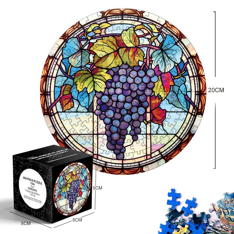 Mini Blue Cardstock Round Puzzle - Creative Toy for Both Adults and Kids