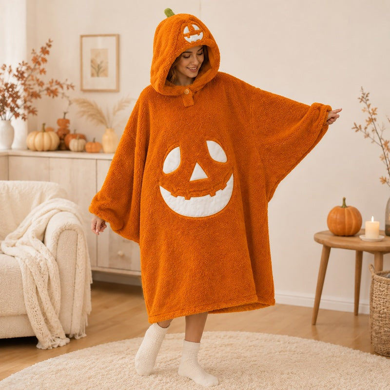 🎃Spooky Cozy Halloween Pumpkin Hooded Plush Robe