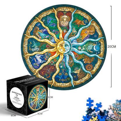 Mini Blue Cardstock Round Puzzle - Creative Toy for Both Adults and Kids