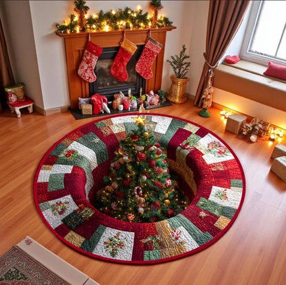 🌟🎄Christmas 3D Stereoscopic Visual Round Floor Mat