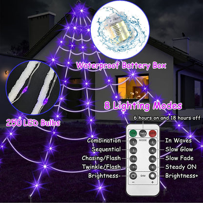 👻 Giant LED Spider Web With Spider 🕷️ Limited-Time Spooky Savings 🎃