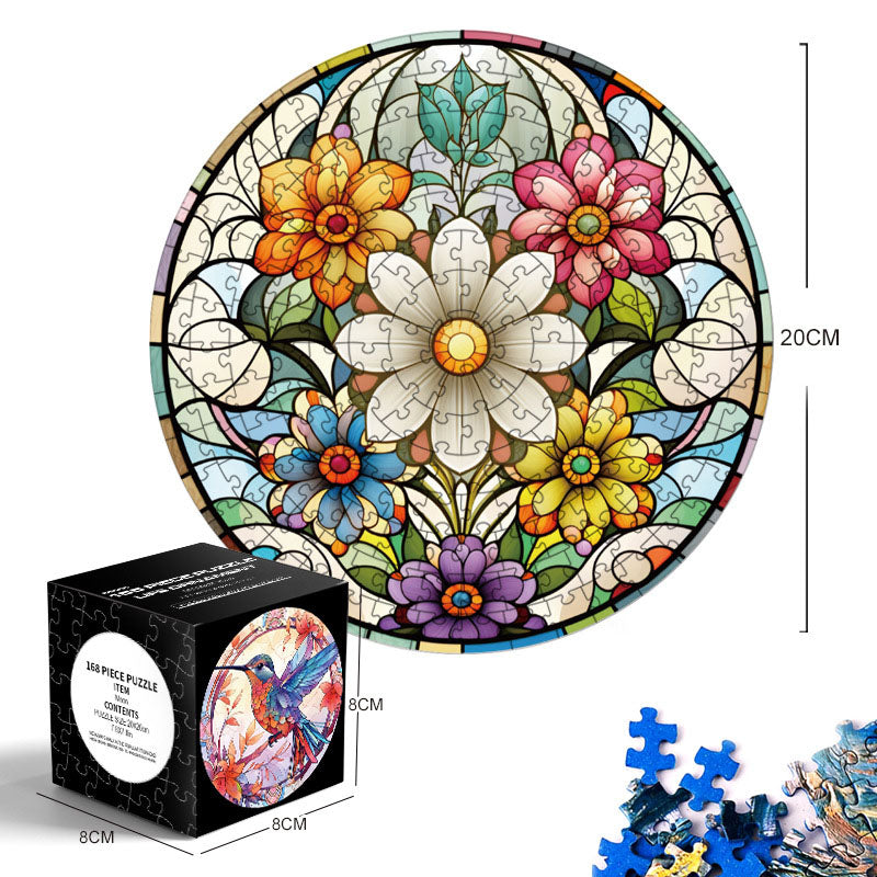 Mini Blue Cardstock Round Puzzle - Creative Toy for Both Adults and Kids