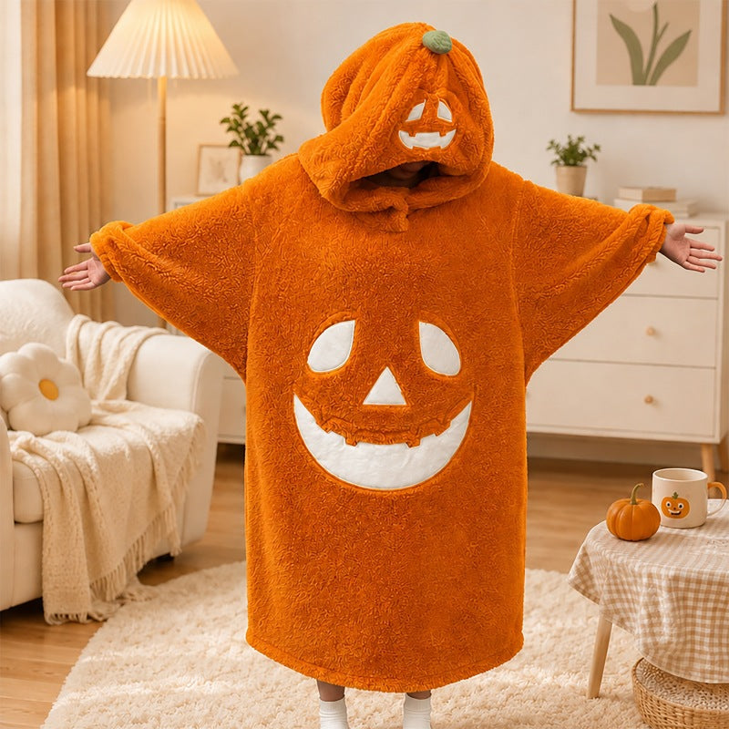🎃Spooky Cozy Halloween Pumpkin Hooded Plush Robe