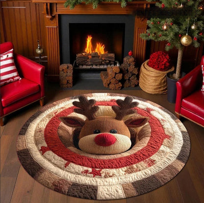 🌟🎄Christmas 3D Stereoscopic Visual Round Floor Mat