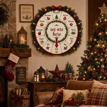 🎄Christmas Month Countdown Wheel Wooden Calendar Sign🎅