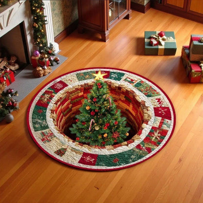 🌟🎄Christmas 3D Stereoscopic Visual Round Floor Mat