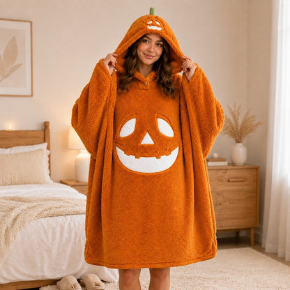 🎃Spooky Cozy Halloween Pumpkin Hooded Plush Robe