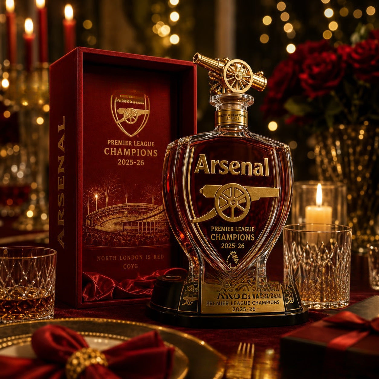 🏆Arsenal Champions Whiskey Decanter