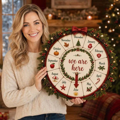 🎄Christmas Month Countdown Wheel Wooden Calendar Sign🎅