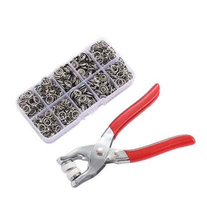 ✨100Pcs Snap Fasteners Kit!🛠️ Metal Buttons & Hand Press Pliers Tool Set 🧵