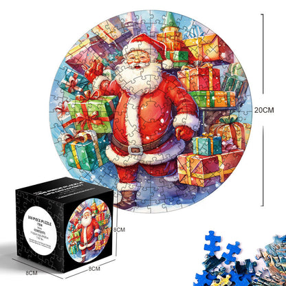 Mini Blue Cardstock Round Puzzle - Creative Toy for Both Adults and Kids