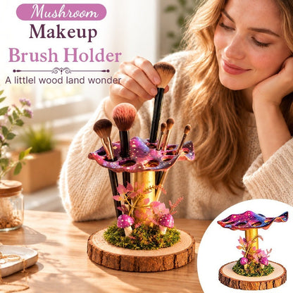 Enchanted Mushroom Makeup Brush & Jewelry Holder – Woodland Vanity Decor