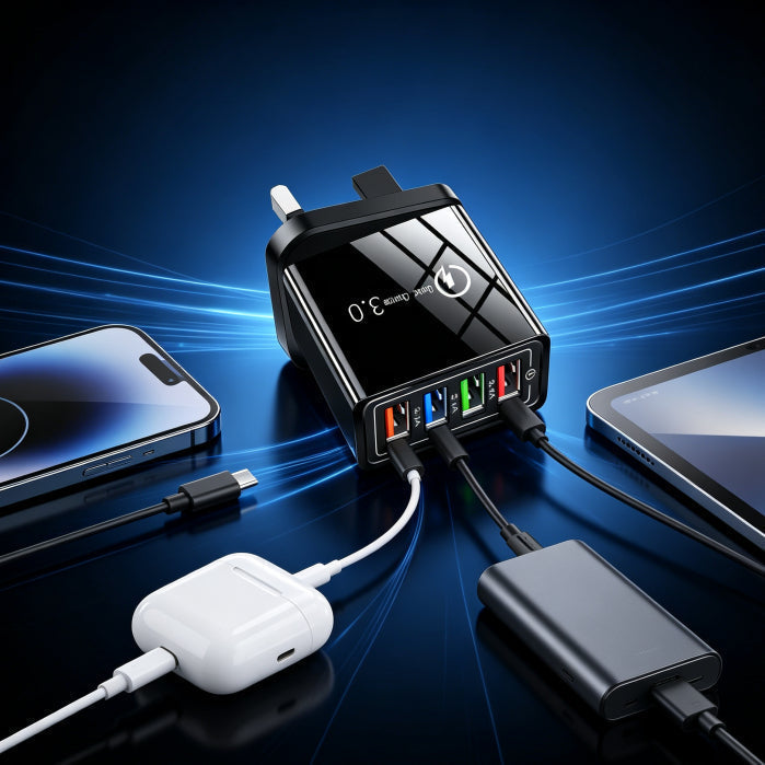 One Charger. Four Devices. Zero Waiting.⚡