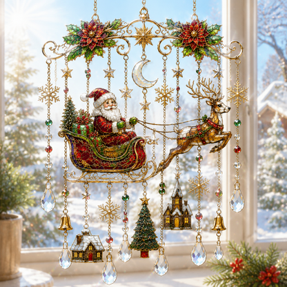 🔥Last Day 49% OFF - Handmade Christmas Stained Glass Window Hanging🎄
