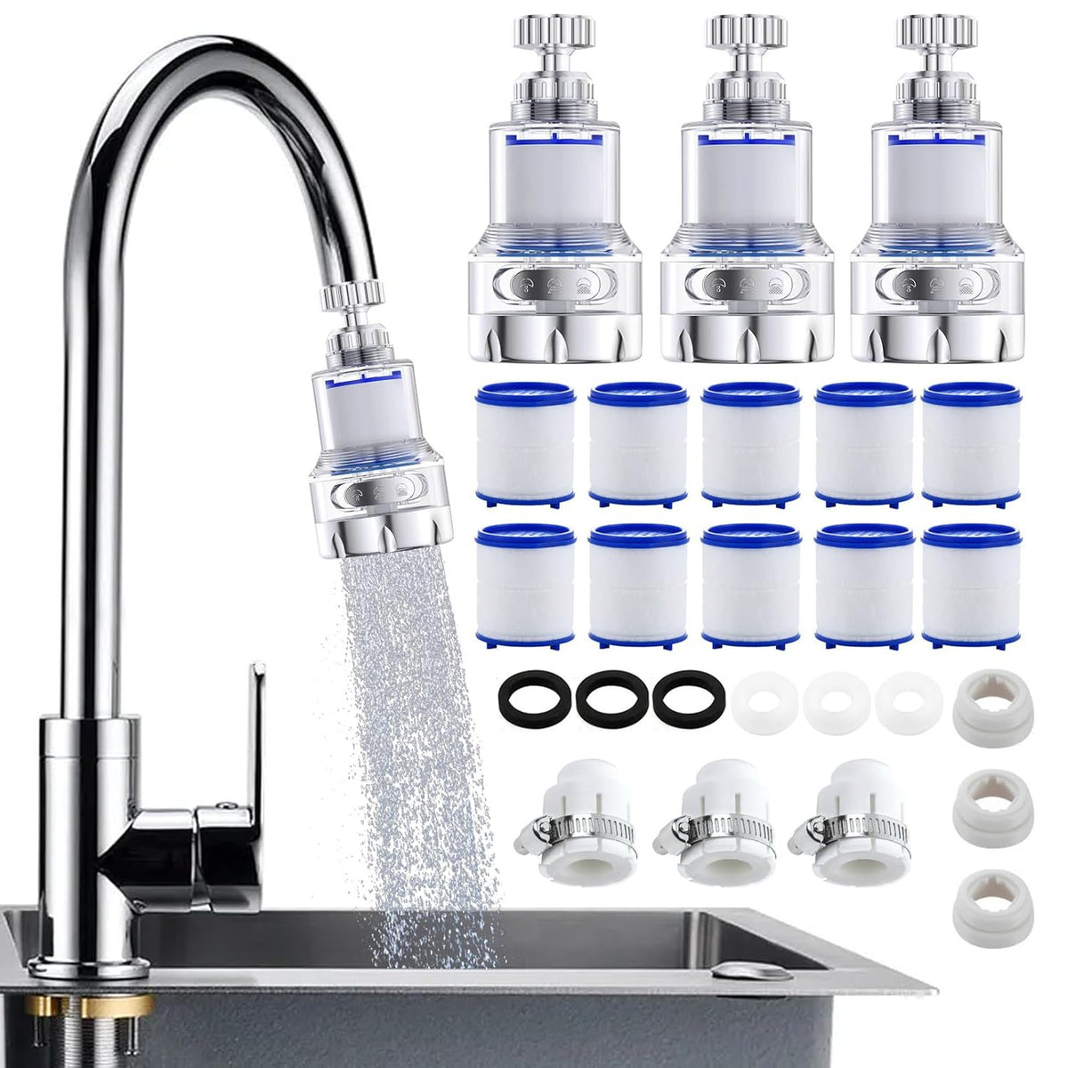 🚰 SAVE 50%! 💧 360° Faucet Filter – 6-Layer Filtration, 3 Spray Modes & Splash-Free Design – Cleaner Water, Effortless Cleaning ✨