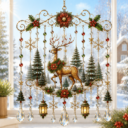 🔥Last Day 49% OFF - Handmade Christmas Stained Glass Window Hanging🎄