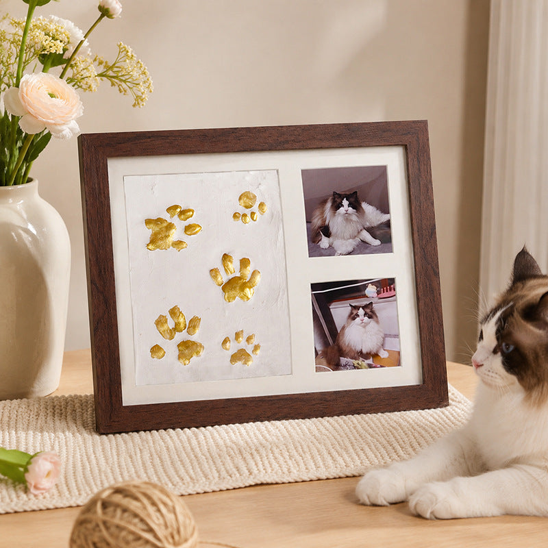 🐾DIY clay paw-print keepsake frame with space for two photos